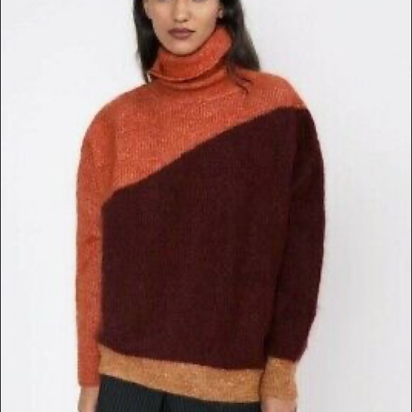 NWOT Zara Mohair Colorblock Sweater - Picture 3 of 16